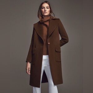 Massimo Dutti Limited Edition wool blend coat in chocolate brown 🍫